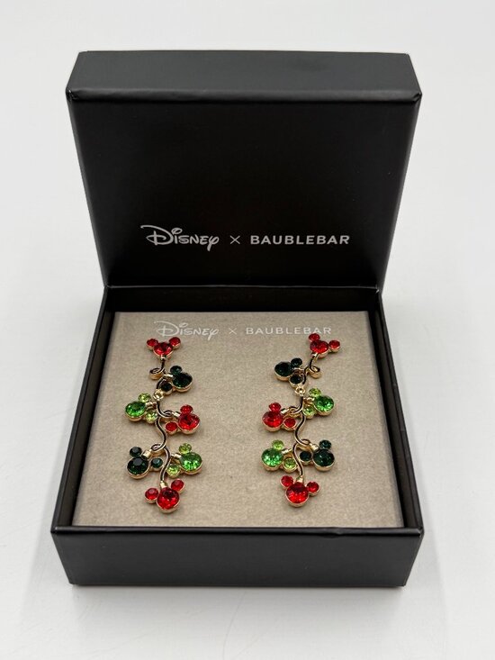 BaubleBar Jewelry - Baublebar Disney Red & Green Mickey Mouse Christmas String Light Dangle Earrings